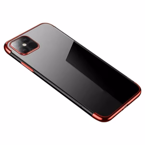 Permatomas dėklas gelio dangtelis su metaliniu rėmeliu Xiaomi Redmi Note 11 Pro 5G / 11 Pro raudonas