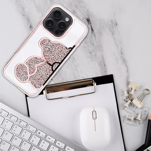 Чехол для iPhone 16 PRO MAX Teddy Bear розовый
