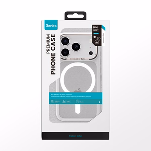 Benks magnetinis Mist dėklas su metalo rėmu 0068 iPhone 17 Air baltas (kamera valdymo mygtukas)