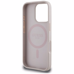Guess 4G Circle Classic Logo MagSafe iPhone 16 Pro dėklas telefonu - rožinis