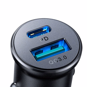 Joyroom JR-CCN05 automobilinis įkroviklis USB-C / USB-A 30W, juodas