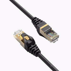 Orico PUG-C7 CAT7 10Gbps RJ45 Ethernet tinklo laidas interneto LAN apvalus 10m - juodas