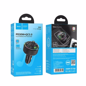 HOCO автомобильный FM-трансмиттер bluetooth 2 x USB A + Type C PD QC3.0 30W E82 чёрный