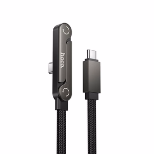 Кабель с креплением USB C на USB C PD 60W Hoco 1,2 m U150 Exquisite черный
