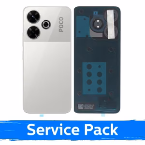 Xiaomi Poco M6 4G galinis dangtelis, sidabrinis (gamintojo serviso pakuotė)