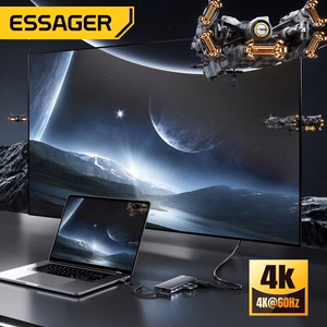 Adapteris Essager 6 in 1 pilkas (In: Type-C)