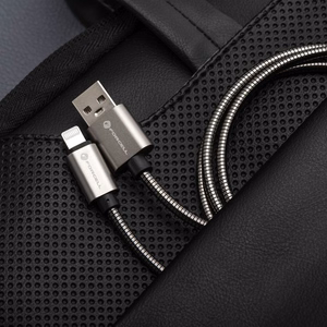 Кабель USB A to USB C Forcell F-Energy QC3.0 66W Metal 1 m C234 серебряный