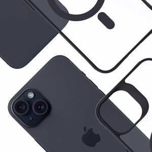 Чехол 3mk Satin Armor MagCase с MagSafe для iPhone 15 - прозрачный с чёрной рамкой