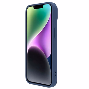 Nillkin CamShield Silky силиконовый чехол для iPhone 15 Plus тёмно-синий