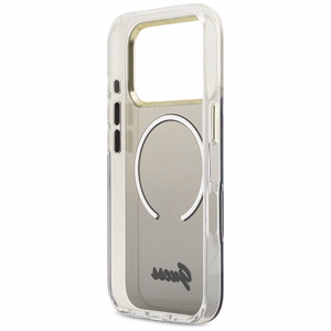 Guess IML Gradient Script Metal MagSafe Dėklas for iPhone 17 Pro Max - juodas