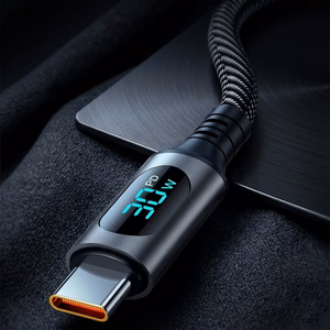 Кабель Blavec Zumi плетёный USB — Type C QC 30W 3A LCD дисплей 1 м Apple CarPlay/Android Auto (CZU-UC3B10) чёрный