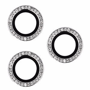 Закалённое стекло Hard Diamond для камеры (LENS) для Samsung Galaxy S23 серебряный (lens 3 шт.)