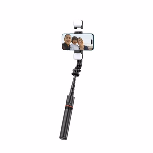 Tech-Protect L05S Bluetooth selfie lazda trikojis ir LED šviesa juoda