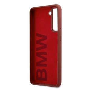 Dėklas telefonui Samsung Galaxy S21+ BMW Silikoninis Signature Logo dėklas raudonas