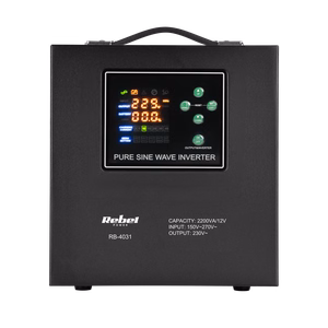 Rebel POWER-2200-LFP4 emergency power supply, pure sine wave inverter with charging, 12 V / 230 V, 2200 VA / 1600 W