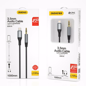 Audio adapteris Dudao (L11 Pro) iš "lightning" į 3,5mm pilkas