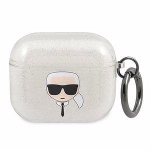 Karl Lagerfeld Glitter Karl's Head case for AirPods 3 - silver