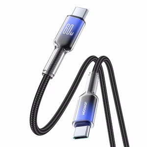Кабель Joyroom S-A42 Crystal-Clear Series 60W USB-C - USB-C 1,2 м - чёрный