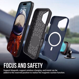 Dėklas Perfectionists Triangle Mag Case Apple iPhone 13/14 tamsiai mėlynas