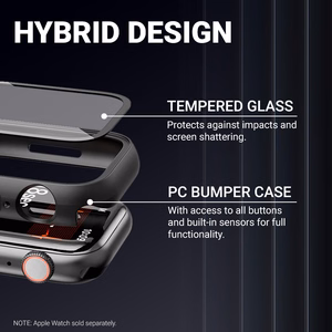 Защитный чехол Crong Hybrid Watch Case со встроенным стеклом для Apple Watch 41 мм, с рисунком под карбон