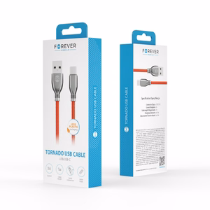 Forever Tornado кабель USB - USB-C 1,0 м 3A красный