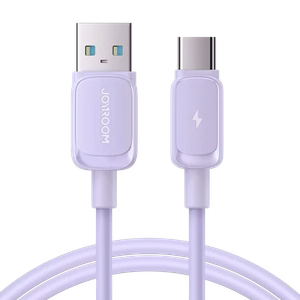 Joyroom Multi-Color Series A14 USB-A / USB-C 3A 1.2 m kabelis - violetinis