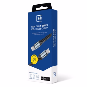3mk Hyper Cable N-SERIES Кабель USB-C / USB-C 2м 20V/3A 60W - чёрный