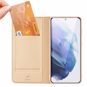 Dux Ducis Skin Pro dėklas atverčiamas dėklas Samsung Galaxy S22 + (S22 Plus) auksinis