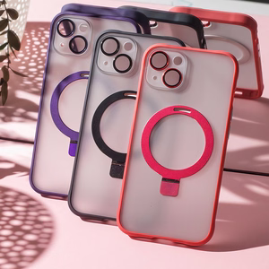 Mag Ring dėklas telefonui iPhone 14 6,1" violetinis