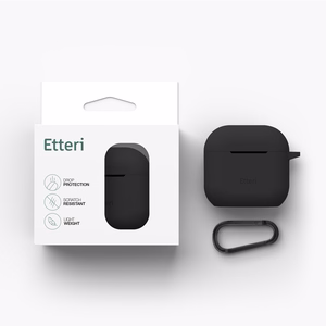 Etteri silikoninis dėklas, skirtas AirPods 4 juodas
