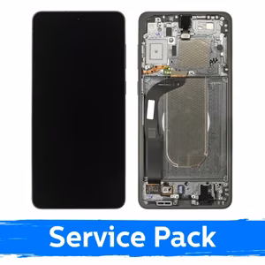 LCD дисплей совместим с Samsung S937 S25 Edge с рамкой / титановый матовый чёрный / (Service Pack)