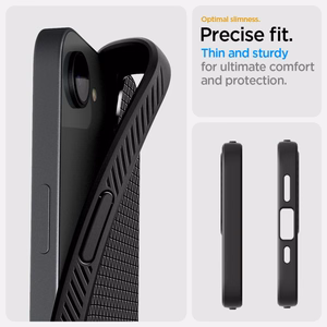 Spigen Liquid Air iPhone 16e dėklas - matinė juoda