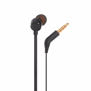 JBL Tune 110 į ausis įstatomos ausinės su 3,5 mm mini jack jungtimi ir nuotolinio valdymo pulteliu, juodos