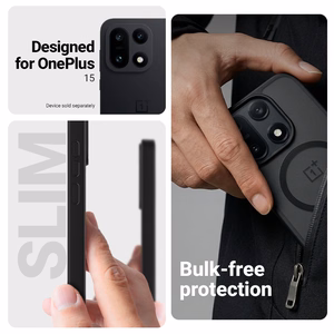 Crong Hybrid Matte Magnetic MagSafe dėklas, skirtas OnePlus 15, juodas
