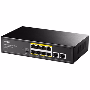 Cudy FS1010P tinklo komutatorius Fast Ethernet (10/100) Power over Ethernet (PoE) juodas