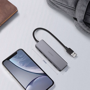 Ugreen USB Šakotuvas - 4x USB 3.2 Gen 1 su micro USB maitinimo prievadu pilkas (CM219 50985)