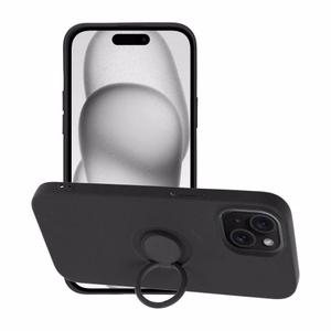 Silikoninis žiedinis dėklas telefonui XIAOMI Redmi Note 13 Pro 5G - juodas