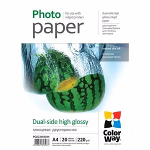 ColorWay – dvipusis itin blizgus fotopopierius, 220 g/m², A4