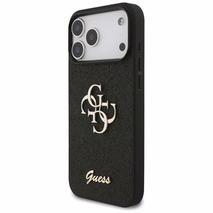 Guess PU Fixed Glitter 4G Metal Logo case for Apple iPhone 18 Pro Max, Black