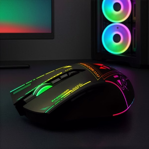 "Wozinsky WMGB-3200" belaidė optinė žaidimų pelė su įmontuotu įkraunamu akumuliatoriumi 3200 DPI su RGB apšvietimu - juoda