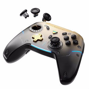 Machenike G5Pro Flagship Wireless Game Controller with Gyro Charging Station and Button Mapping - Black and Gold