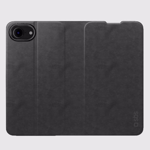 Чехол-кошелёк SBS Wallet Smooth для iPhone 16e, 17e с флипом, чёрный