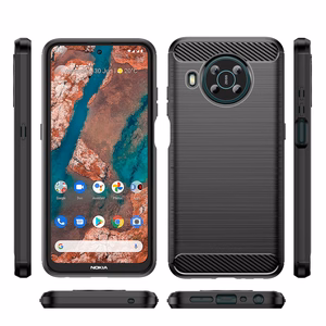 Carbon dėklas telefonui lankstus dėklas Nokia X100 juoda