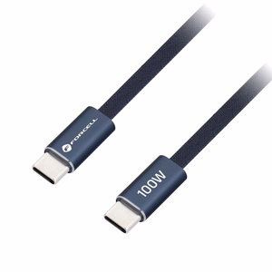 Кабель USB-C — USB-C Forcell F-Energy QC4.0 PD 5A 100W Cafule Flat 1,2 м CCFN23 тёмно-синий