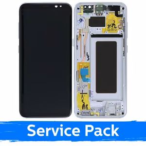 LCD ekranas, suderinamas su Samsung G950 S8 su rėmu / sidabrinis / (Service Pack)