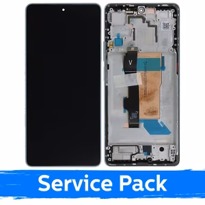 LCD дисплей совместим с Xiaomi Poco F5 5G с рамкой / белый / (Service Pack)