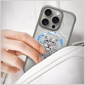 Nimmy Pantera magnetinis dėklas telefonui iPhone 16 Pro Max - pilkas