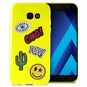Чехол PURO Patch Mania для Samsung Galaxy A3 (2017) с 5 декоративными нашивками, жёлтый