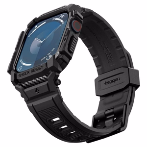 Spigen Rugged Armor case for Apple Watch Series 10 46 mm, black