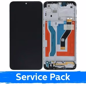 LCD дисплей совместимый с Samsung A107 A10s чёрный с рамкой (Service Pack)